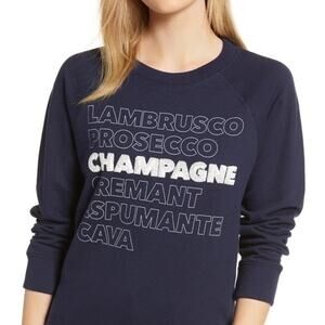 J. Crew Navy + White Sequin Detail Champagne Crewneck Sweatshirt - XS